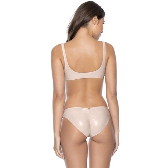 PilyQ Shell Ring Side Halter Basic Ruched Bikini - Picture 2 of 11